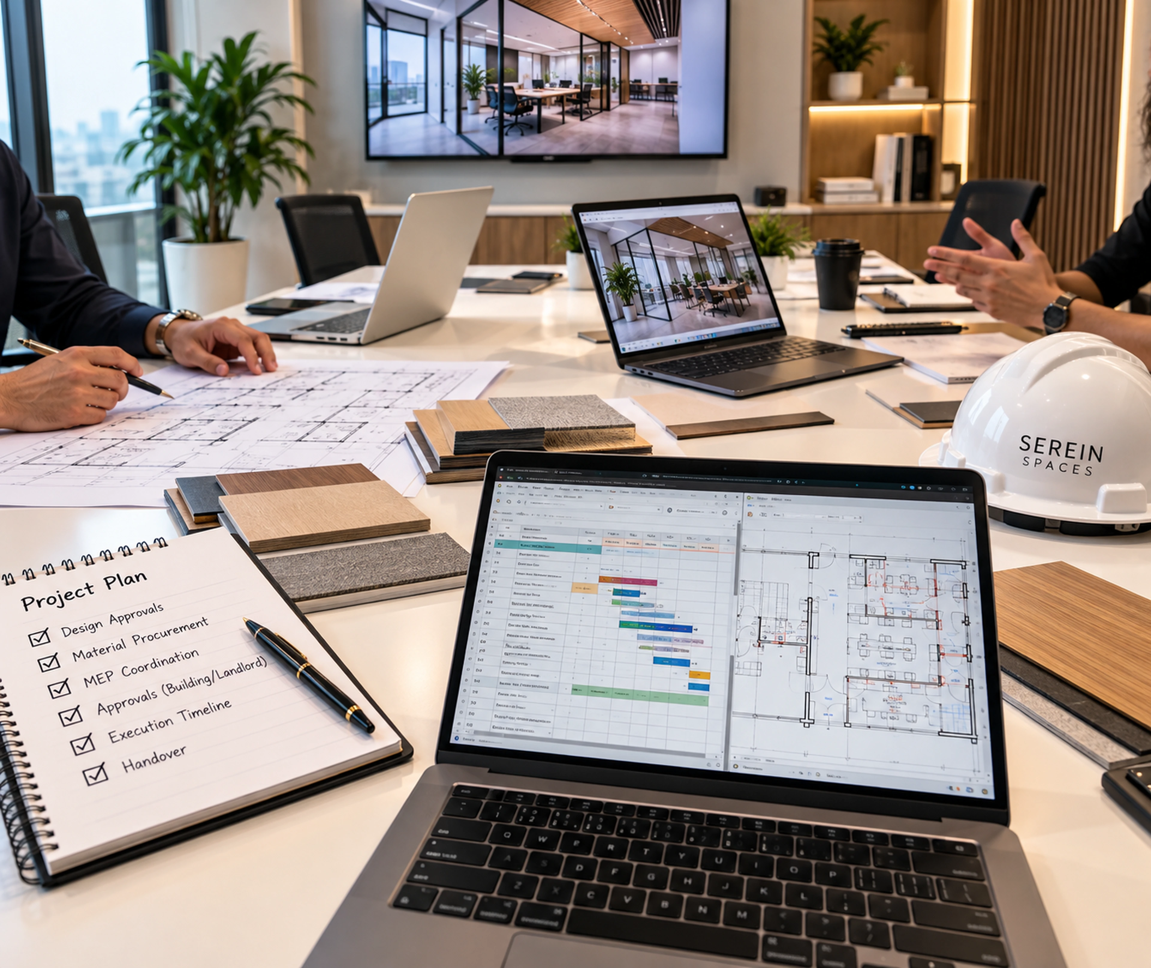 Office interior project planning meeting